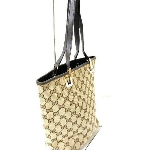 Auth Gucci Gg Tote Bag Jacquard & #7805G13 - Picture 3 of 8